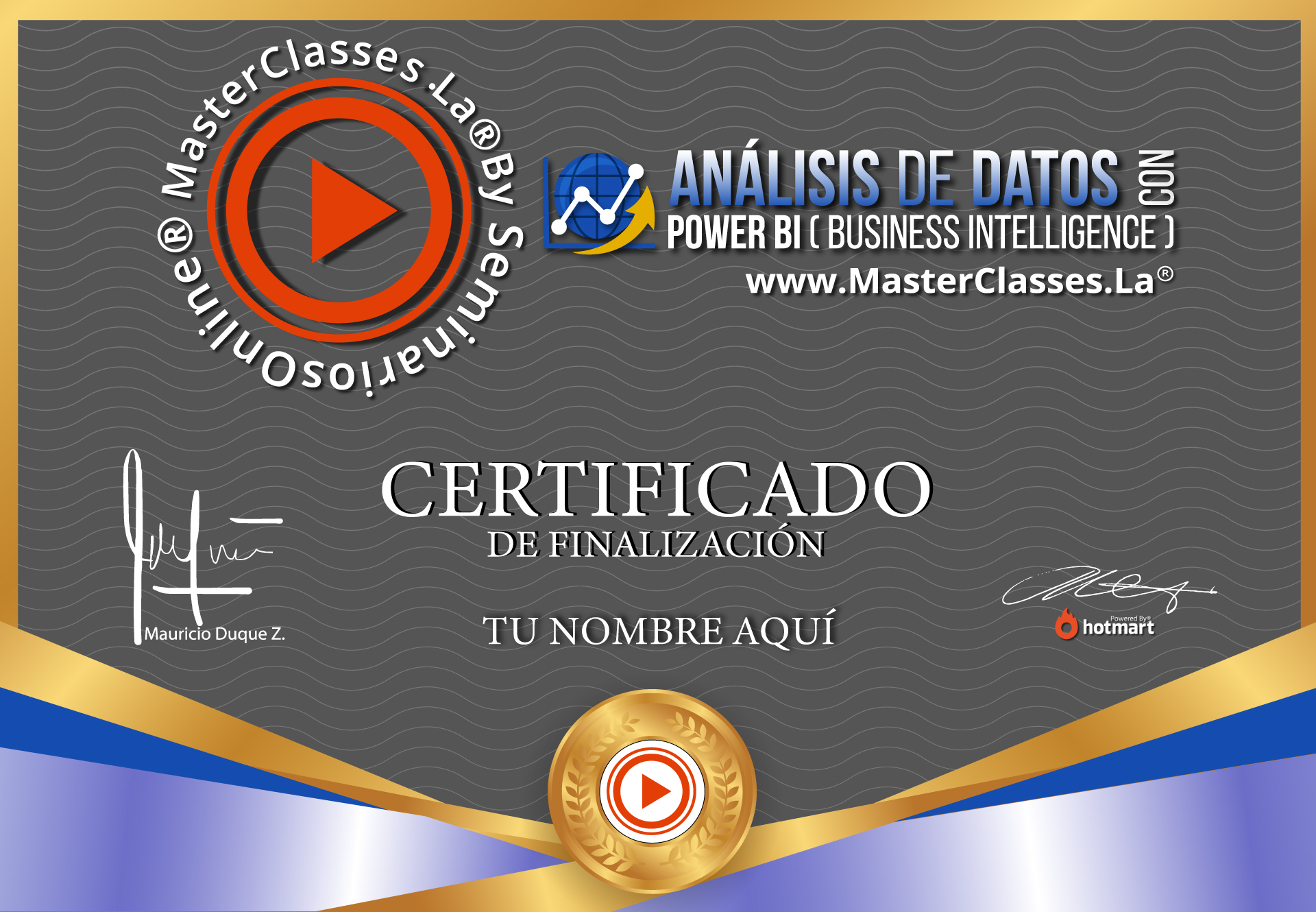 Certificado Power Bi Master Classess